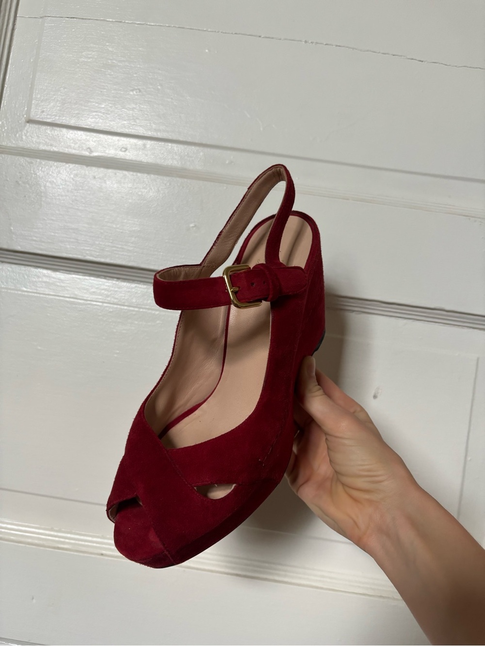 Suede Platform Wedge Heels - Picture 3 of 12